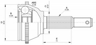 OPEN PARTS cvj560410 -  Шарнирный комплект, приводной вал